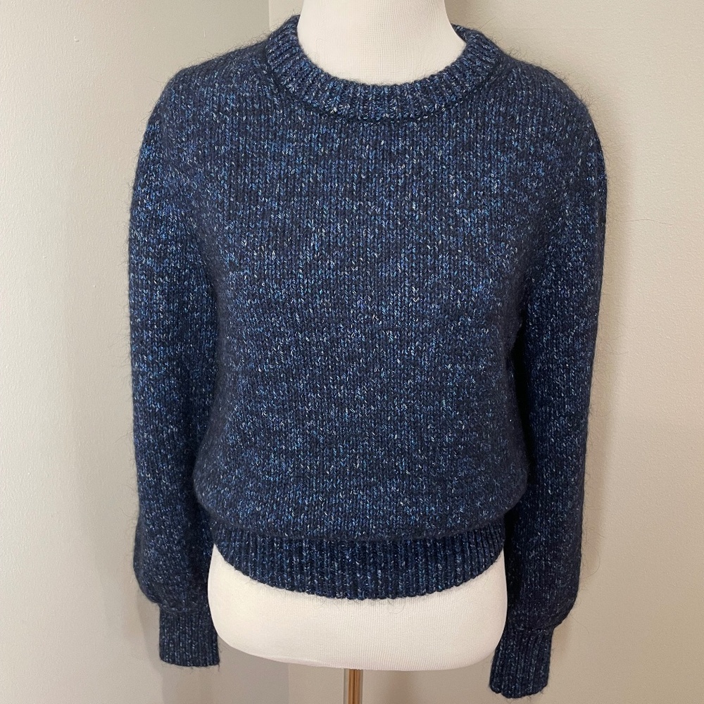 Banana Republic Metallic Navy Blue Sweater (Size Small)